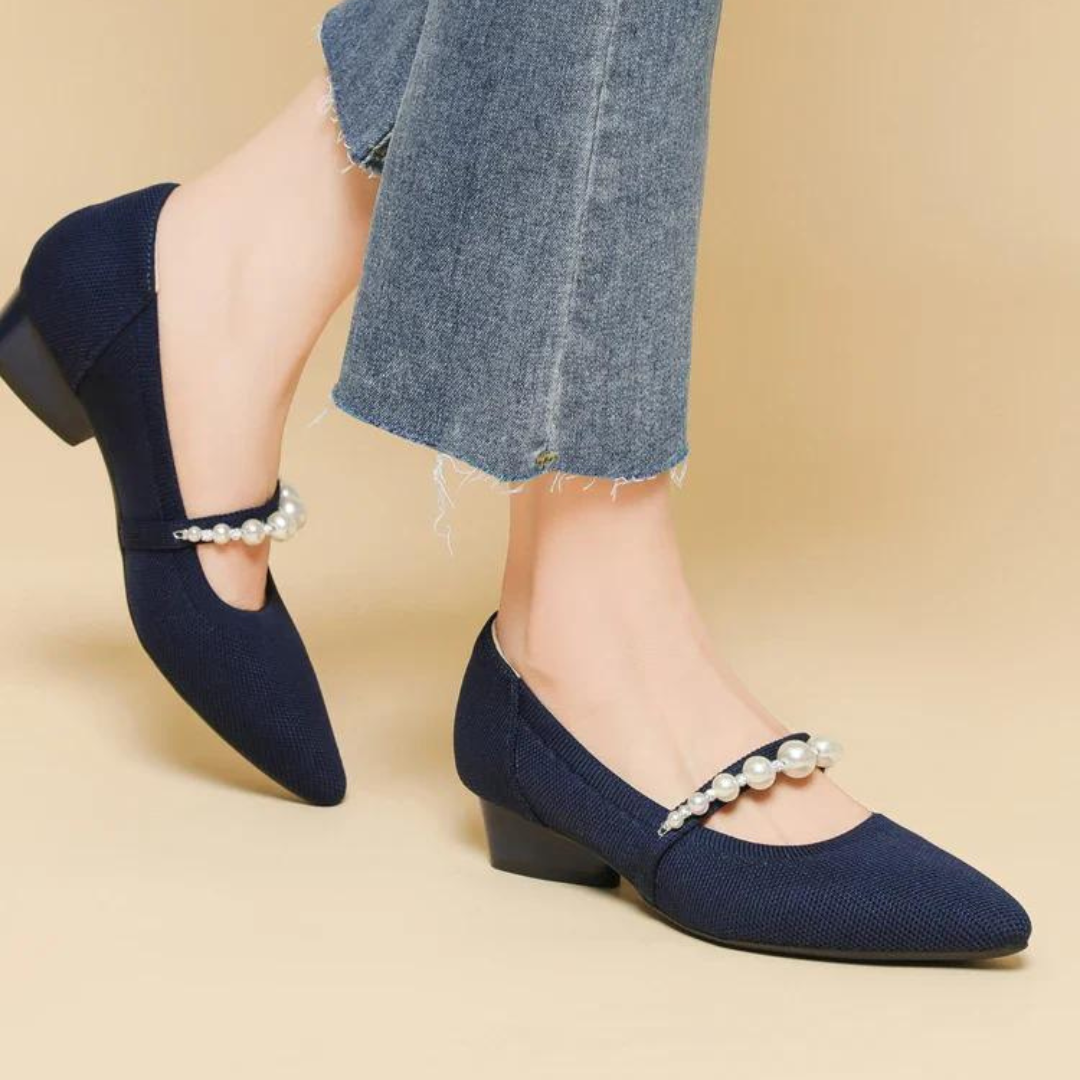 Pearl Low Heel Pumps