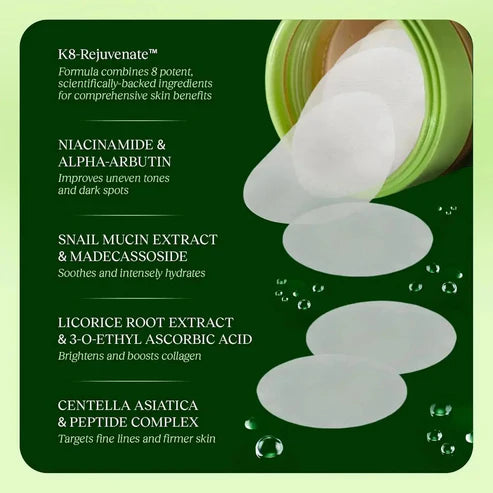 Toning Polish Pads - Korean Skincare for Dark Spots, Wrinkles & Dull Skin