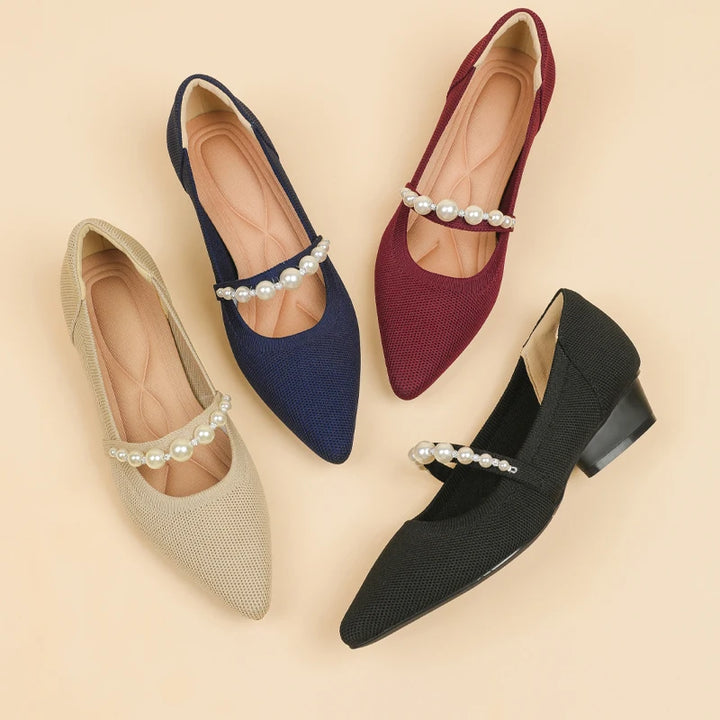Pearl Low Heel Pumps